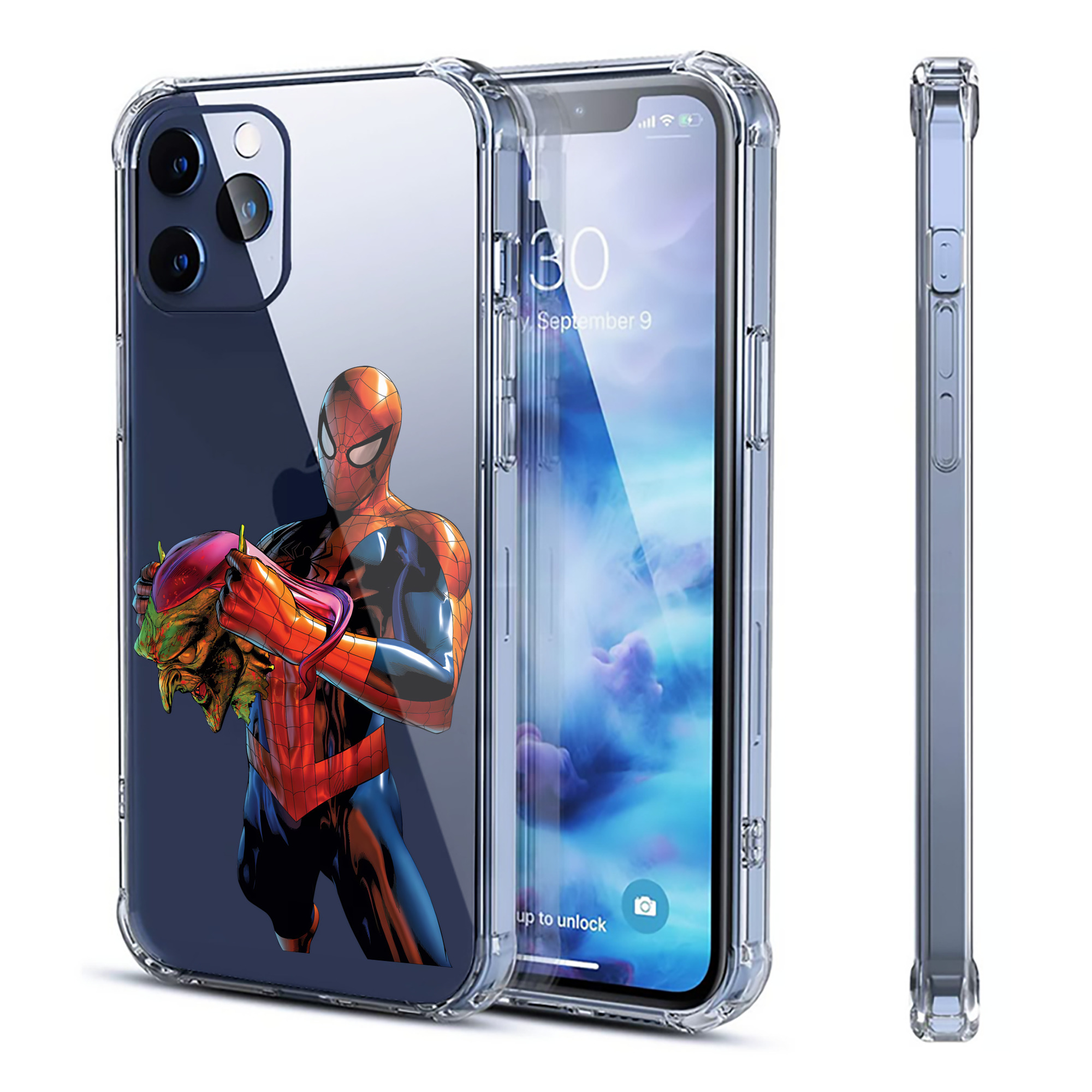 （画像用） Spider Man スパイダーマン 【iPhone 12シリーズ対応】透明スマホケース（クリアソフトケース）